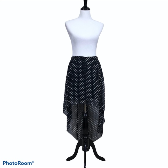 Rue21 hi lo sheer overlay pull on polka dot skirt - Picture 1 of 7